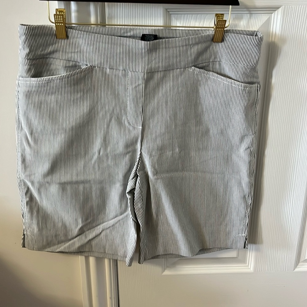 HILARY RADLEY Women’s High Waist Stripped Shorts Size L